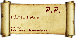 Pótz Petra névjegykártya